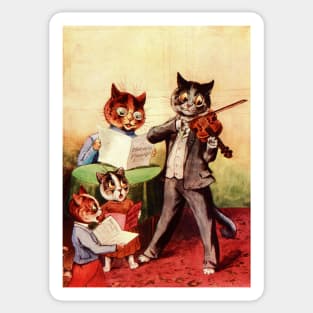 Musical Cat Family by Louis Wain Sticker